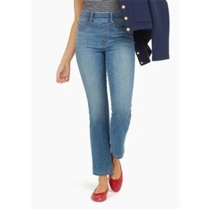 SPANX VINTAGE INDIGO STRAIGHT Leg stretch pull-on Jeans #20356R LARGE